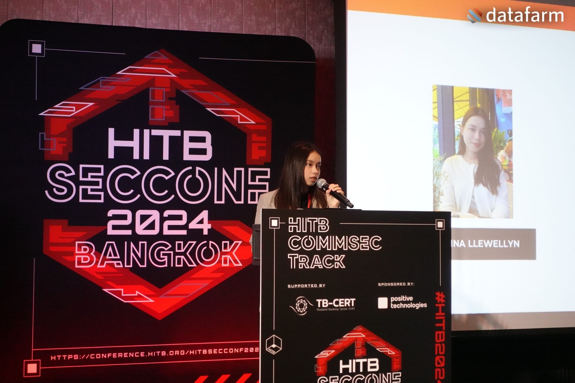 น้องเมย์ ตัวแทนจากดาต้าฟาร์ม ร่วมบรรยายในงาน  HITBSecConf2024