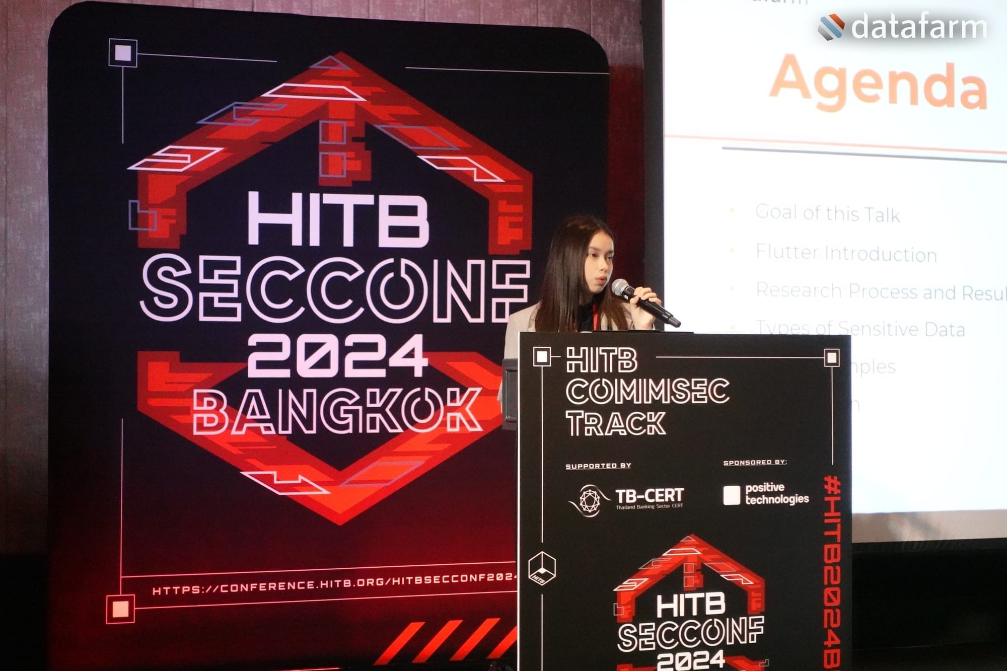 น้องเมย์ ตัวแทนจากดาต้าฟาร์ม ร่วมบรรยายในงาน  HITBSecConf2024