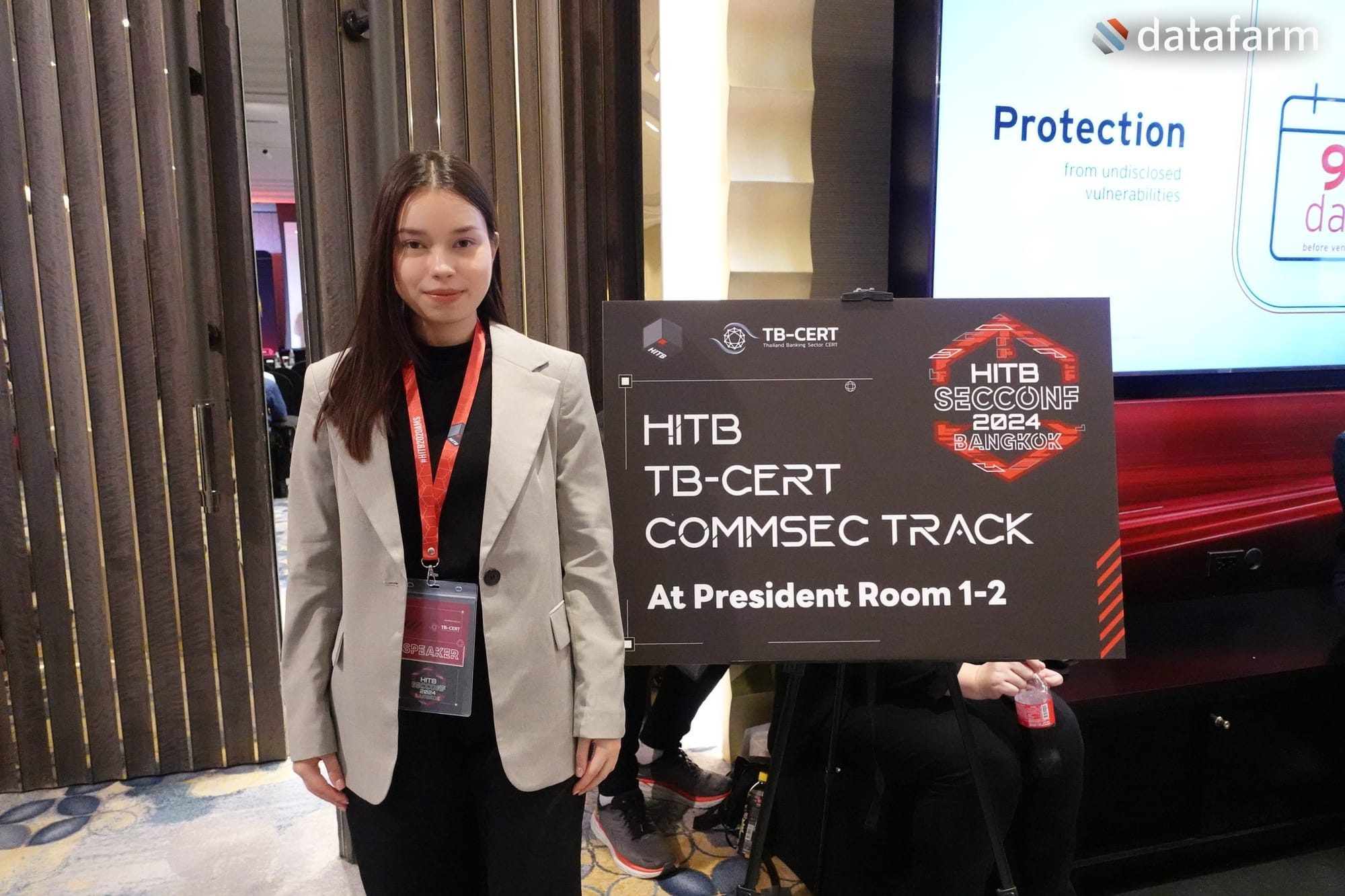 น้องเมย์ ตัวแทนจากดาต้าฟาร์ม ร่วมบรรยายในงาน  HITBSecConf2024